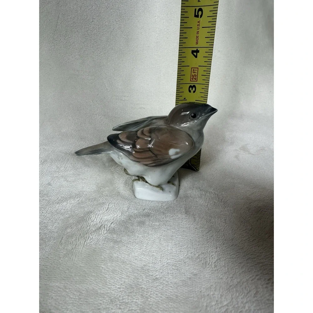 Vintage Rörstrand Sweden Porcelain Sparrow Bird Figurine, W. Lindström, RARE